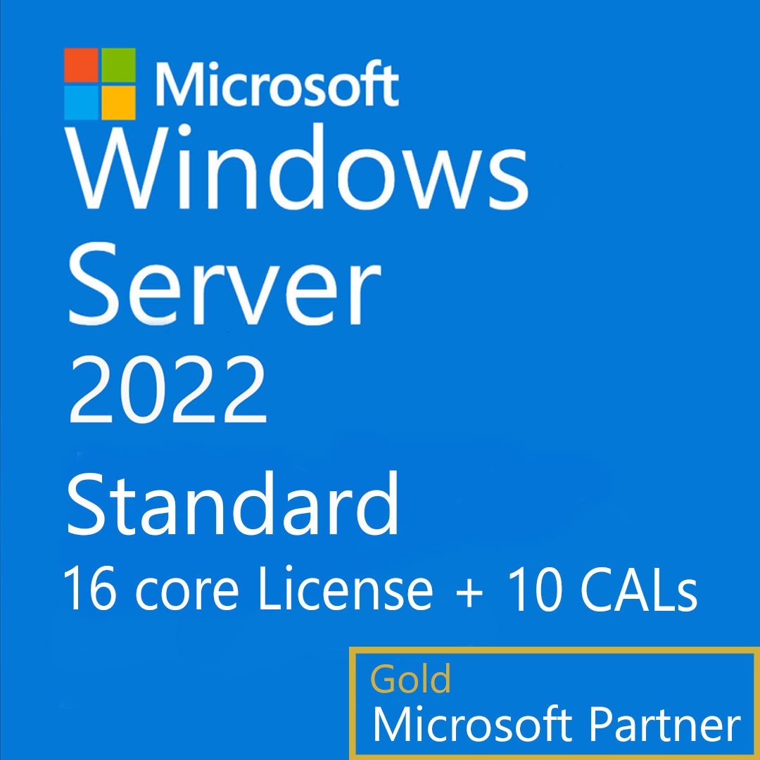 Windows Server 2022 Standard 16 Core 10 CALs
