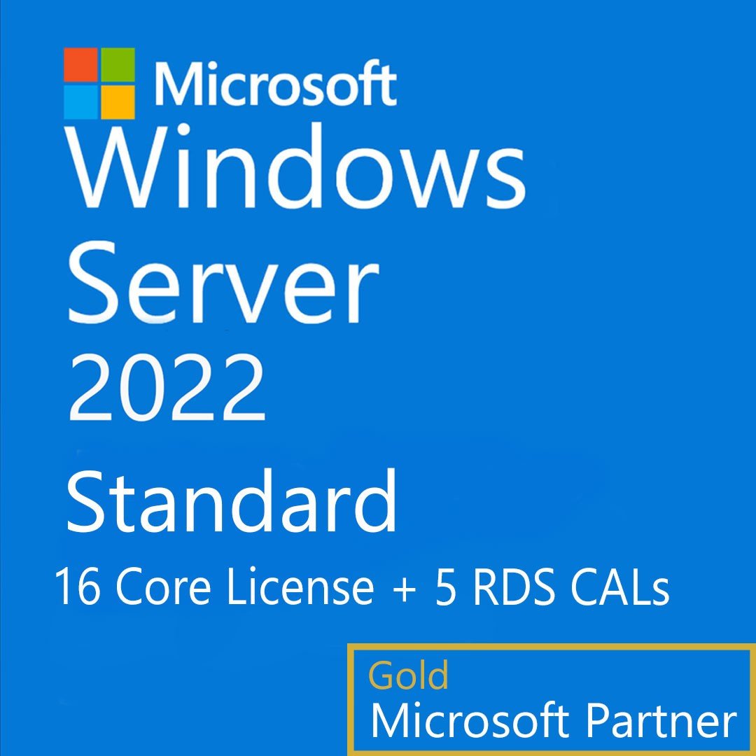 Windows Server 2022 Standard 16 Core 5 RDS CALs