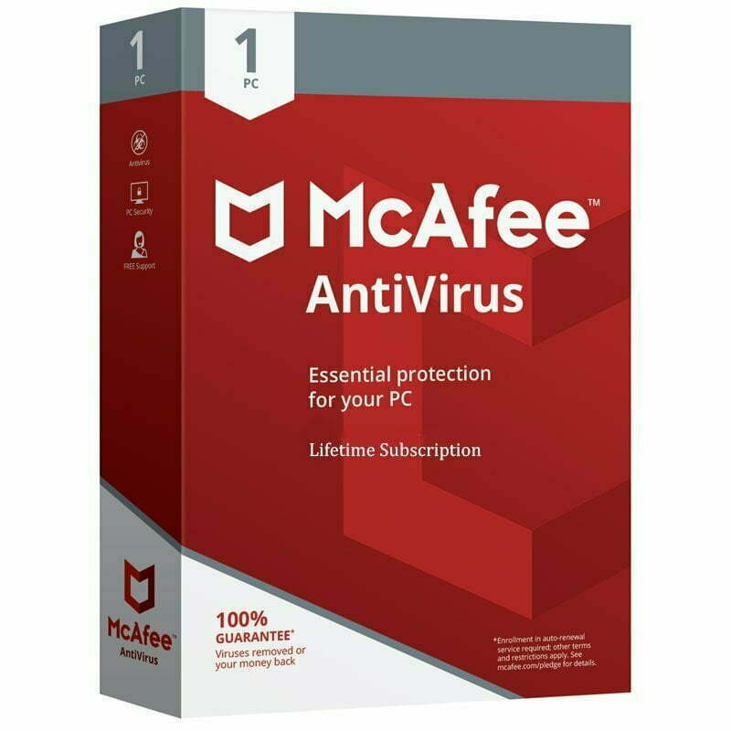 Mcafee Antivirus Plus Key 1 PC Lifetime Subscription